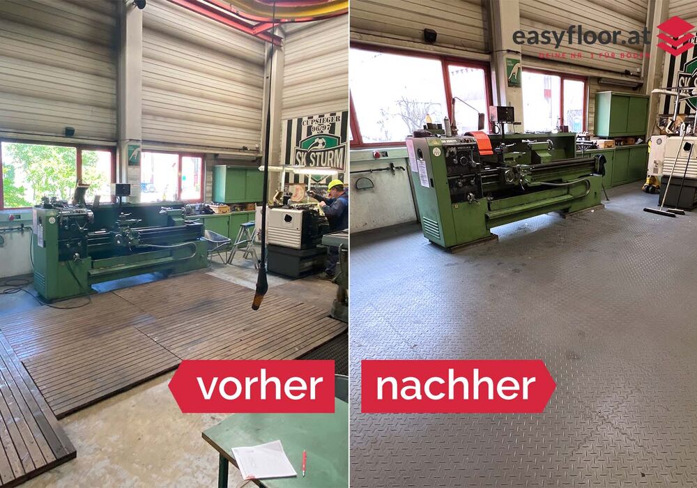 Boden für mechanische Fertigung mit Selbstverlegung